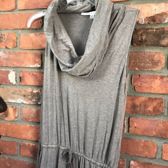 Max Studio Sleeveless Cowl Neck Jumpsuit Wide Leg  Pocket Stretch Pant Neutral - Picture 5 of 16